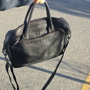 Bosca Black Leather Men's Briefcase